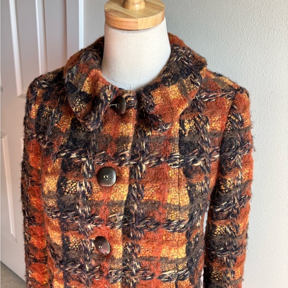 ANNA SUI Y2K Vintage 2005 Runway Wool Mohair Tweed Plaid Jacket Size 2 - Picture 5 of 15